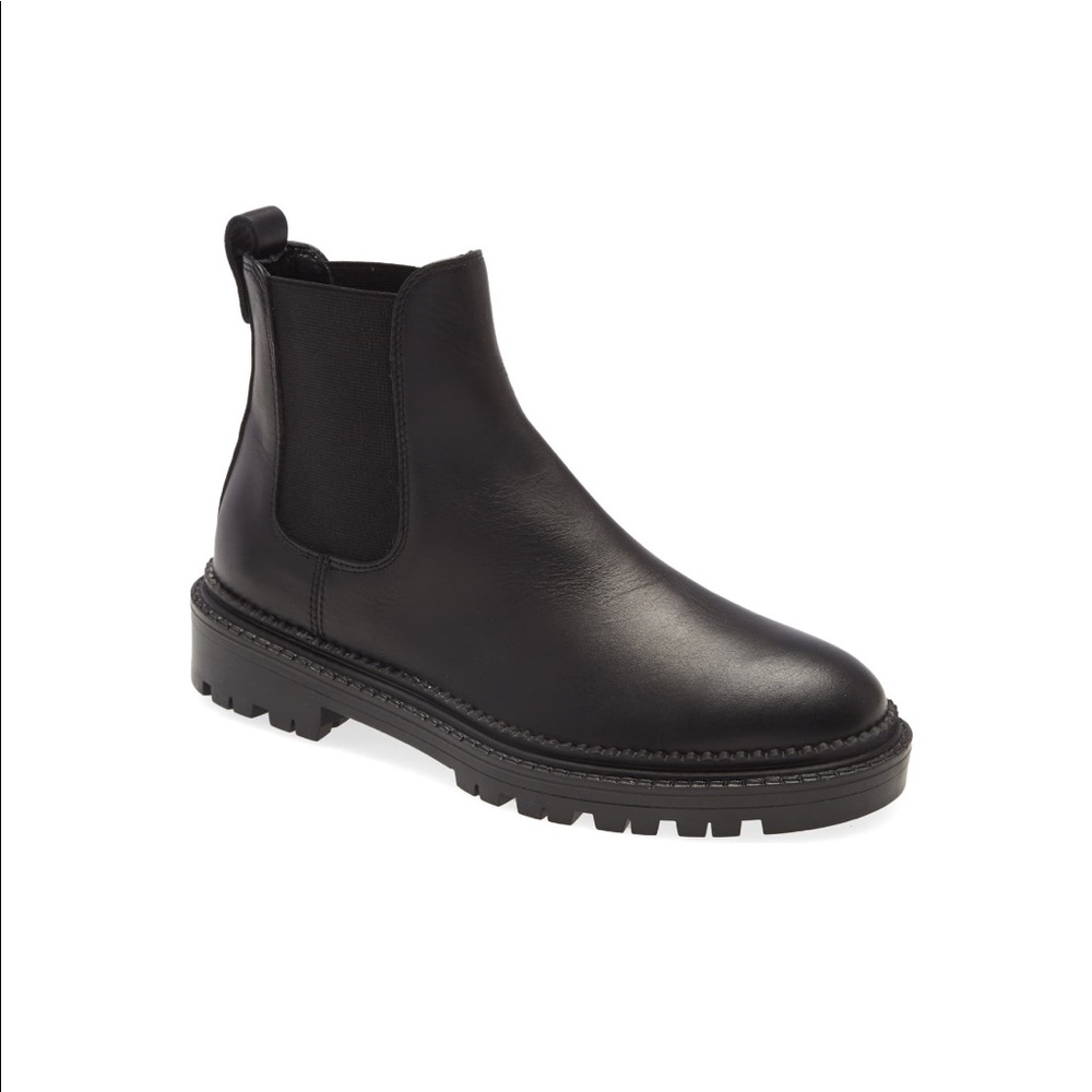 AGL Leather Lug Sole Platform Chelsea Combat Boot - Picture 1 of 6